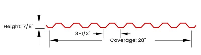 1" Type HD Form Deck profile dimensions