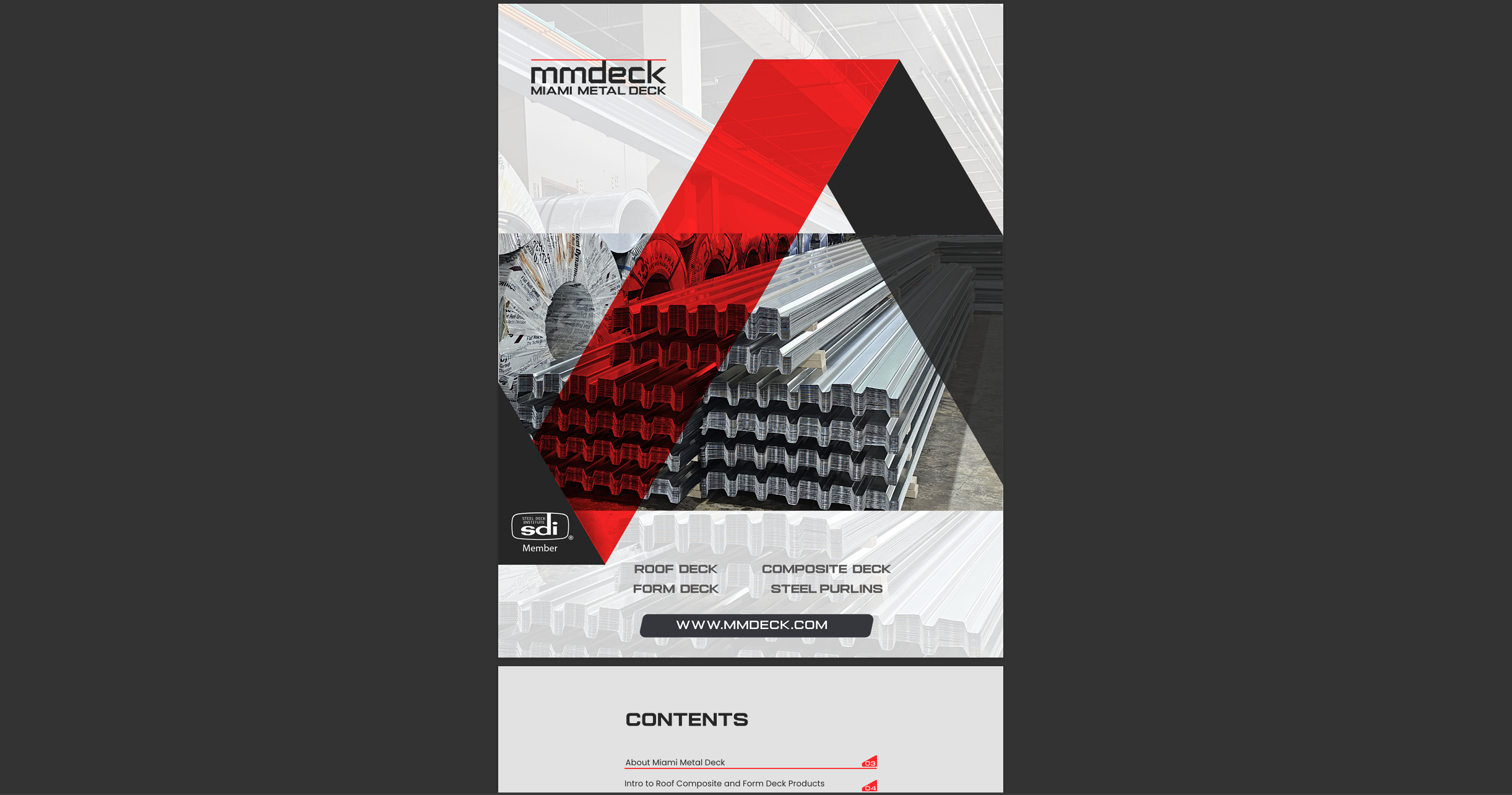 Miami Metal Deck digital catalog and product documentation